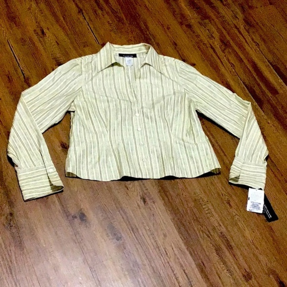 NEW - 100% Silk Luxury Button Down Top Sz 14